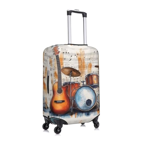 Guitar Drum Musical Notes Musical Instrument Luggage Cover Suitcase Cover Protector Travel Suitcase Cover3