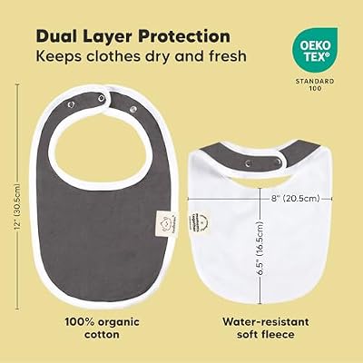 8-Pack Organic Baby Bibs for Boys, Girls - Soft Cotton Drooling and Teething Bibs for Baby Girl & Boy, Extra Absorbent, Easy To Clean & Put On for Toddler, Newborn, Infant 0-24 Months (Basics)