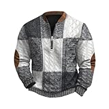Aztec Jacket Men Quarter Zip Vintage Cowboy Patriotic Quilted Sweatshirts Oversized Crew Neck Long Sleeve Half Zip Jackets Cozy Color Block Streetwear Aztec Half Jacket Fashion Winter Clothing