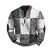 Aztec Jacket Men Quarter Zip Vintage Cowboy Patriotic Quilted Sweatshirts Oversized Crew Neck Long Sleeve Half Zip Jackets Cozy Color Block Streetwear Aztec Half Jacket Fashion Winter Clothing