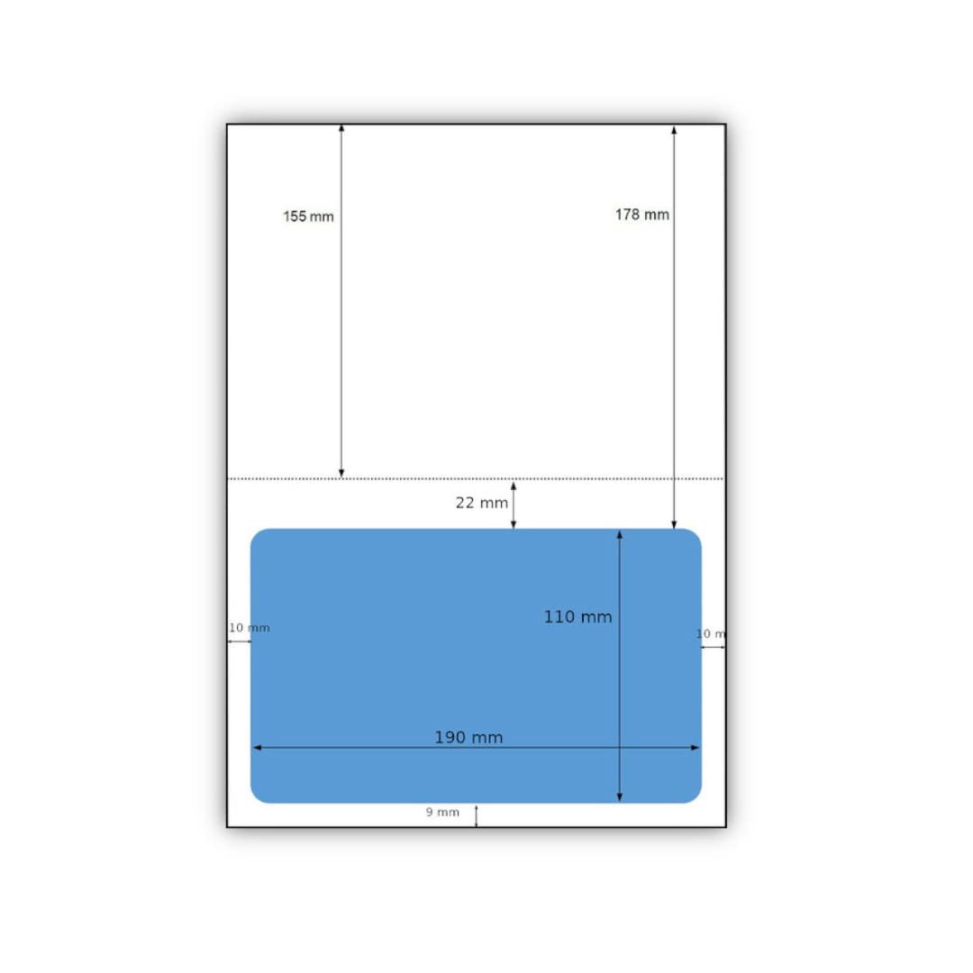 UniversGraphique, 500 Etichette Adesive A4, Colore Bianco, Etichetta di Spedizione Inclusa 110 x 190 mm, 1 Etichetta per Foglio, Ref UGC003