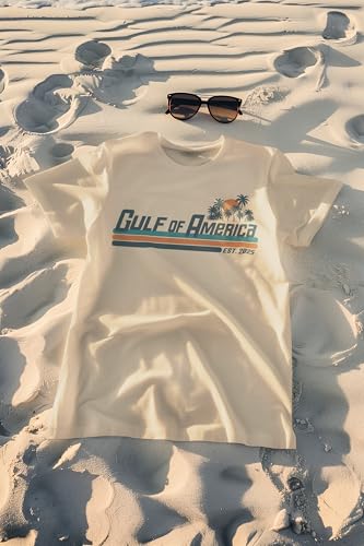 Trenz Shirt Company Gulf of America Sunset Palm Trees Mens Short-Sleeve T-Shirt2