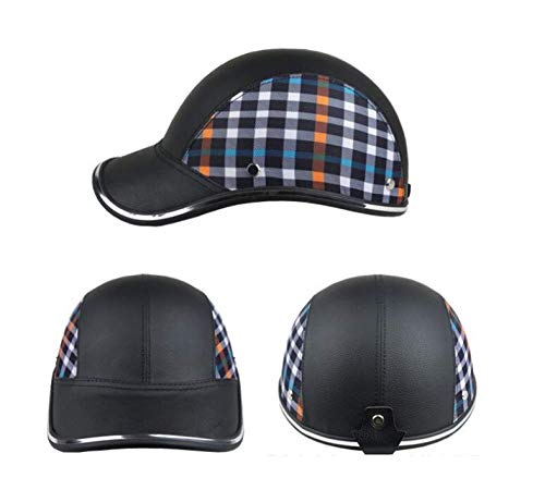 Bicycle Helmet for Adults Small/Large Bike Helmet for Women and Men Adjustable Safe Baseball Cap PU Sunshade 21.7-24.4 INCH Bike Cycling Helmets with 12PCs Reflective Sticker (Grid, Small) by Devitrye - Used condition - Image 2