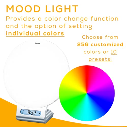 Beurer 4-In-1 Bluetooth Wake-Up Light, Daylight Sunrise Simulation & Sunset Fading, Alarm Clock, Reading Lamp, Mood Light, Speaker, Radio, 256 Customized Color Variations For Sleep, Lightup App, Wl75 #TOP4