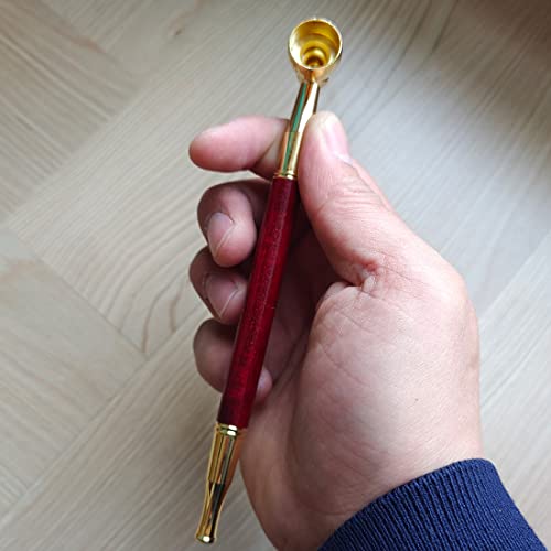 Wood-Tobacco-Pipe-With-Cleaner-Tamper-Tool-Black-Bag-6-inch-Smoking-Pipe-Accessories-Kit-Kiseru-Red