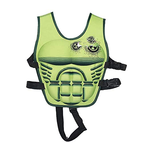 Kids Colorful Swim Jacket Vest with Adjustable Strape for Beach Holiday Outgoing Swimming Pool(E,L)