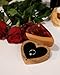 RWA Red Ring Box for Wedding Ceremony - Epoxy and Wood Heart Shaped Ring Jewelry Box - Elegant Handmade Engagement Ring Boxes for Proposal - Unique Wooden Ring Case Box - AMOUR (red)