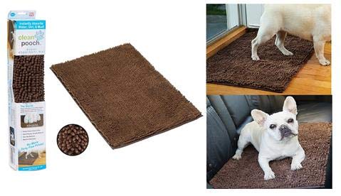 Clean Pooch Mat - Super Absorbent Mat - Perfect for Pets (Multicolour, Standard Size)