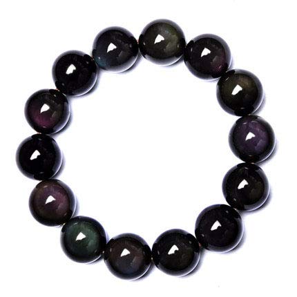 YTEfhdCGP bracelets rigides, Bracelet obsidienne hommes femmes œil arc-en-ciel pierre Yao noire