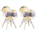 Uderkiny Lot de 2/4 Chaises Patchwork avec accoudoirs, Adapté Cuisine Salon Salle à Manger Chambre, etc (Jaune-2)