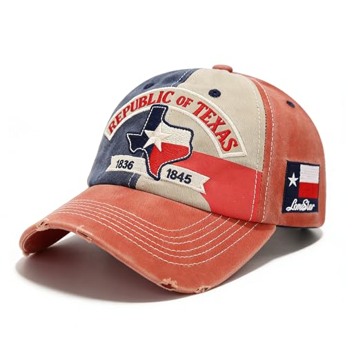 Lone Star Legacy Republic of Texas Hat Vintage Embroidered Pride Republic of Texas Cap Baseball Hat for Women Men