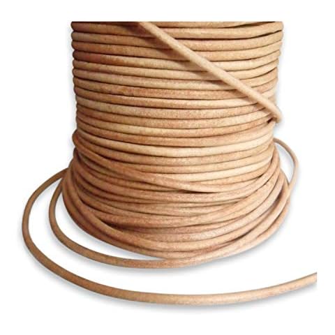 Auroris - 10m Rolle Lederband rund - Ø 3mm - Natur (ungefärbt) Cover