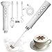 Produktbild FAOKZE Elektrischer Milchaufschäumer mit Drei Quirl, USB Wiederaufladbar Milchschäumer Schneebesen, Handheld Milk Frother Edelstahl Aufschäumer für Kaffee/Latte/Cappuccino (Weiß)
