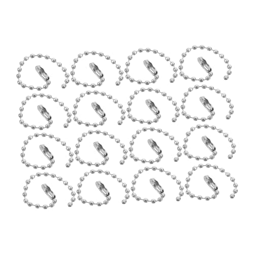 HAPINARY 100pcs Ball Bead Chain Keychain Sterling Silver DIY Jewelry Making Connectors Decorative Bead Chains for Necklace