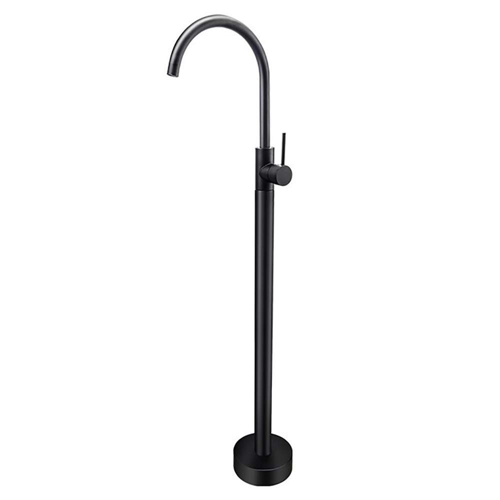 Robinet de baignoire autoportant noir mitigeur sol avec douchette main