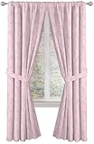 Jay Franco Black Out Window Curtains for Bedroom 4-Piece Drape Set with 2 Tiebacks, Pink - Hello Kitty, 42" W x 84" L (Pack of 2)