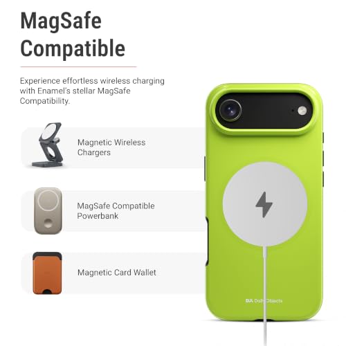Image of DailyObjects Enamel Bumper MagSafe Case for iPhone Air Compatible with Mag-Safe Wireless Charging | Lime Hybrid Magnetic Back Cover