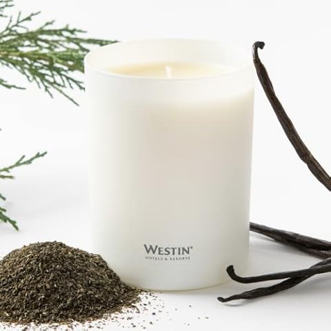 Westin White Tea Candle - Hand-Poured, Soy Candle with Signature White Tea Scent -12.5 oz. Cover