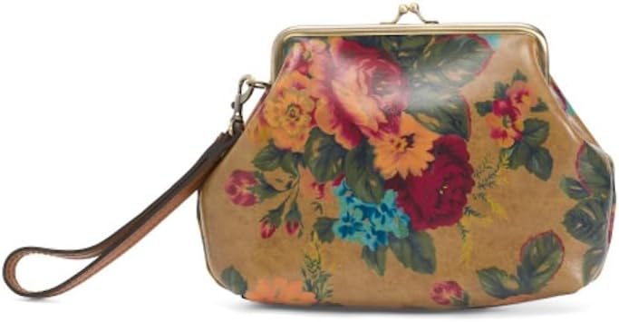 Patricia Nash Leather Savena Framed Kisslock Wristlet Wallet