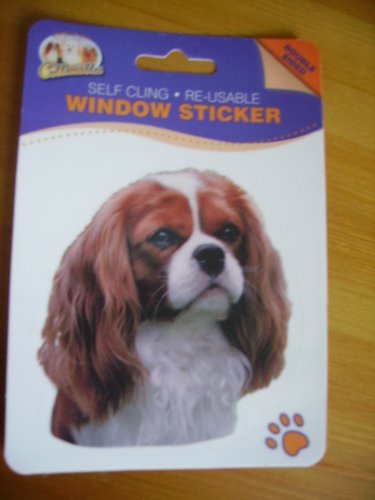 Cavalier King Charles Spaniel Blenheim dog double sided window sticker car home re-usable