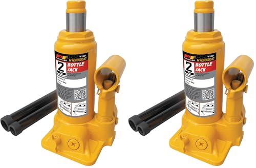 Image of Performance Tool W1621 2-Ton (4,000 lbs.) Heavy Duty Hydraulic Bottle Jack,Yellow (Pack of 2)