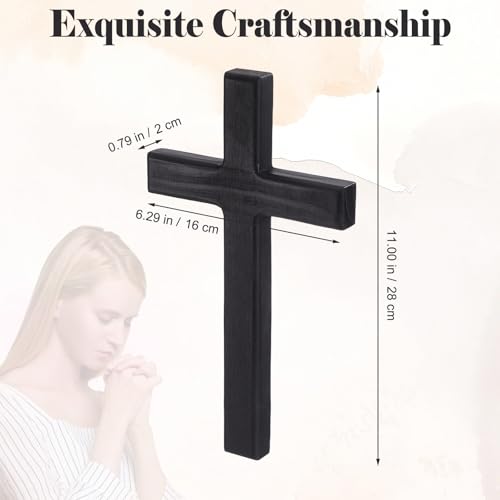 Cruz de pared 28x16cm obsequio de bautizo y comunión tradicional de madera 4
