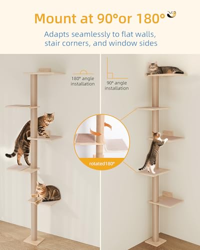 Árbol para gatos montado en pared de 80 pulgadas miniatura 2