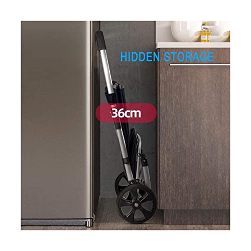 QUANLI Faltbarer Einkaufstrolley, praktische Aufbewahrung, zusammenklappbarer Einkaufstrolley mit Oxford-Tuchtasche… – Bild 3