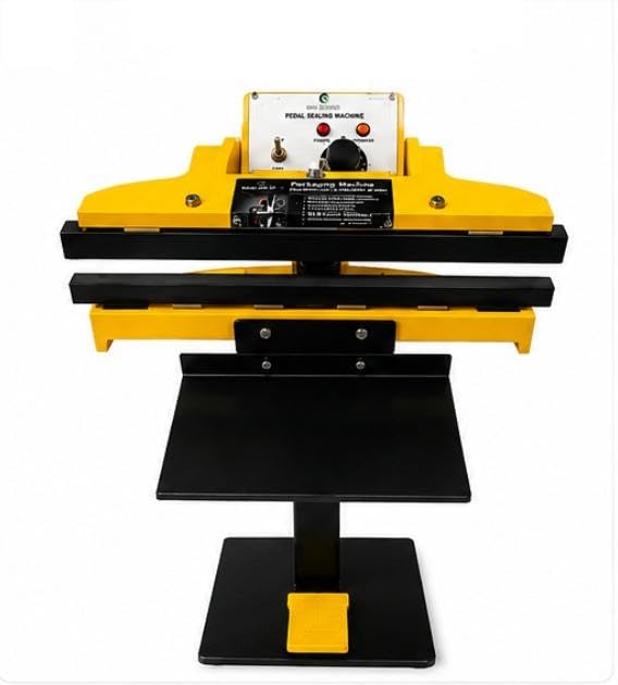 Pedal Sealing Machine with Stand, Yellow and Black 16 INCH | Foot Pedal Operated, Double Sealing Bar, Hands-Free Operation, Sturdy Metal Stand, Packaging Use-image-31