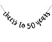 FECEDY Black Cheers to 50 Years Banner for 50th Birthday Party Decorations