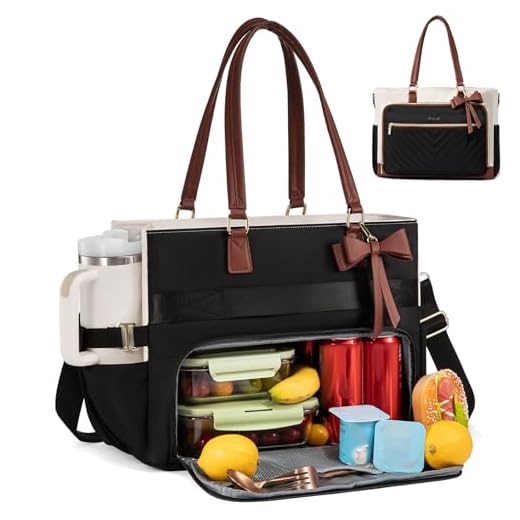 Best travel tote bag with zipper LOVEVOOK Insulated Lunch Tote Bag