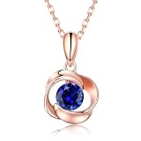 [JUDYの秘密] 誕生石ネックレス ローズモチーフ シルバー925アクセサリー K18ゴールドメッキ レディースネックレス 誕生日 ホワイトデー 母の日 記念日 クリスマスギフト（9月）
