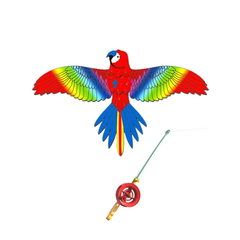 Fishing Poles Kite, Beach Toys, Angling Themed Flying Toy, Dynamic Wing Kites with Fishing Rod Line, Dynamic Winds Flying Toys for Outdoor, Beach Kite for Family Outdoor Activities (2) (O)