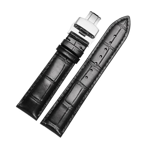 HuanJ ���v���v�o���h �u���b�N �u���E�� �N���V�b�N�J���[ �X�g���b�v 14 16 18 20 22mm �j�����p ���U�[�u���X���b�g �N�C�b�N�����[�X(Black A1,12mm)