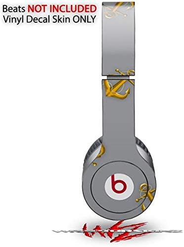 Skin Decal Wrap Works with Original Beats Solo HD Headphones Anchors Away Gray Skin Only (Headphones NOT Included)