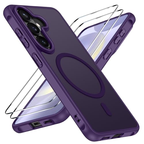 Coque Samsung S26 Plus MagSafe ivoler avec 2 verres trempés violet foncé