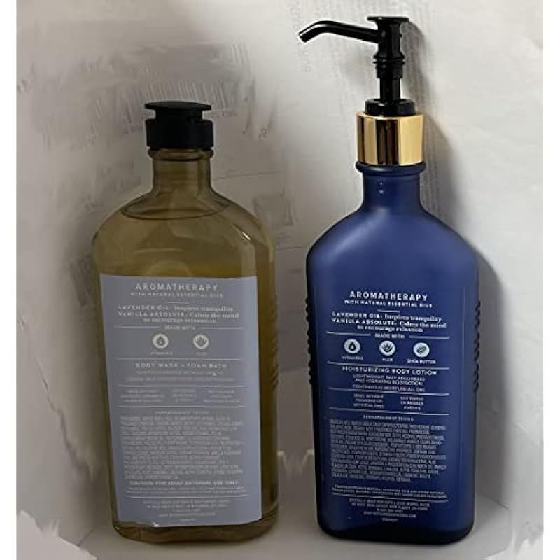 Bath & Body Works Aromatherapy Sleep - Lavender + Vanilla Body Lotion, 6.5 Fl Oz + Body Wash & Foam Bath, 10 Fl Oz 상세이미지 2