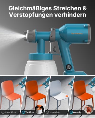 Tilswall Akku Farbsprühsystem (Blau，1000) – Ansicht 6