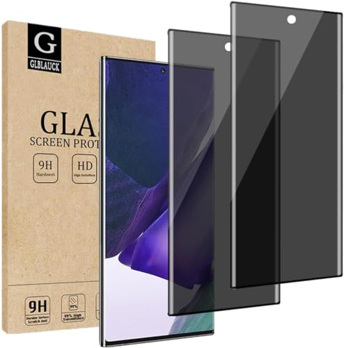 GLBLAUCK [2-Pack Privacy Screen Protector for Samsung Galaxy Note 20 Ultra, 9H Hardness Anti-Spy 3D Curve Edge Tempered Glass Screen Protectors for Samsung Galaxy Note 20 Ultra