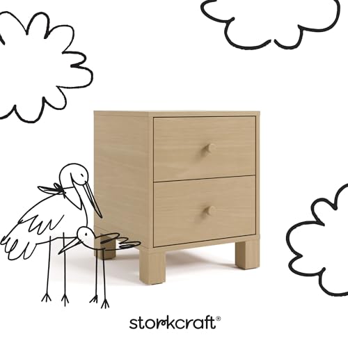 Storkcraft California 2-Drawer Nightstand (Driftwood) – GREENGUARD Gold Certified, Premium Wood Storage for Kids and Teens, Elegant Design with Iconic Block Feet by Storkcraft - Image 7