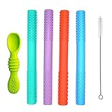 Beißring Baby Silikon 6-Teiliges Set Beissring Baby Zahnen Backenzähne Zahnungshilfe Natürliche Organische Beissring Mundmotor Unisex Kauspielzeug