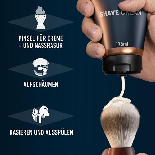 King C. Gillette Bartpflege Original-Rasiercreme, Feuchtigkeitsspendende Gesichtspflege für Empfindliche Haut und Ein Ergebnis auf Barber-Niveau — 175ml