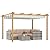 Outsunny 10' x 12' Retractable Pergola Canopy, Wood Grain Aluminum Pergola, Outdoor Sun Shade Shelter for Grill, Garden, Patio, Backyard, Deck, Cream White