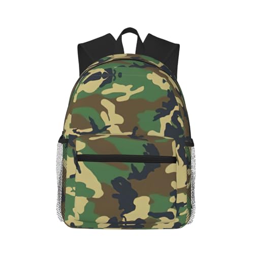 YQxwJL Green Military Camo Backpack Large Sports Bag, Best for Basketball, Soccer, Volleyball, Swim, Gym, Travel