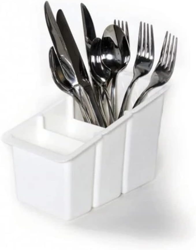 Delfinware 2500 W Plastic Cutlery Basket, White, 19 x 10.5 x 13 cm