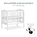 Dream On Me 2-In-1 Lightweight Folding Portable Stationary Side Crib In White, Greenguard Gold Certified, Baby Crib To Playpen, Folds Flat For Storage, Locking Wheels