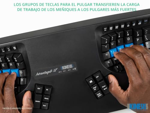 Miniatura 7 de Kinesis Advantage2 Teclado Black Top Case, Cherry Mx Quiet Red Switches, Qwerty Keycaps
