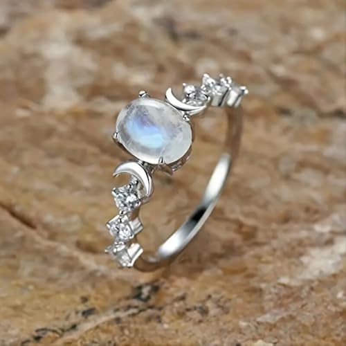 White Gold Plated White Opal Cubic Zirconia Engagement Rings Wedding Bridal Band Promise Rings Evening Parties Anniversary Valentine's Day Gifts Eternity Bands for Women4