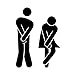 Produktbild Zhen + Bad WC Toilette Türaufkleber Wandtattoo Wandsticker Aufkleber Männer Frauen, Cafeteria Hotel Kino Flughäfen Bahnhof. (Schwarz)