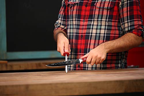 HISTORY - Forged in Fire - Stainless Steel Knives (3 Piece - Carving Knife, Fork, Sharpener)